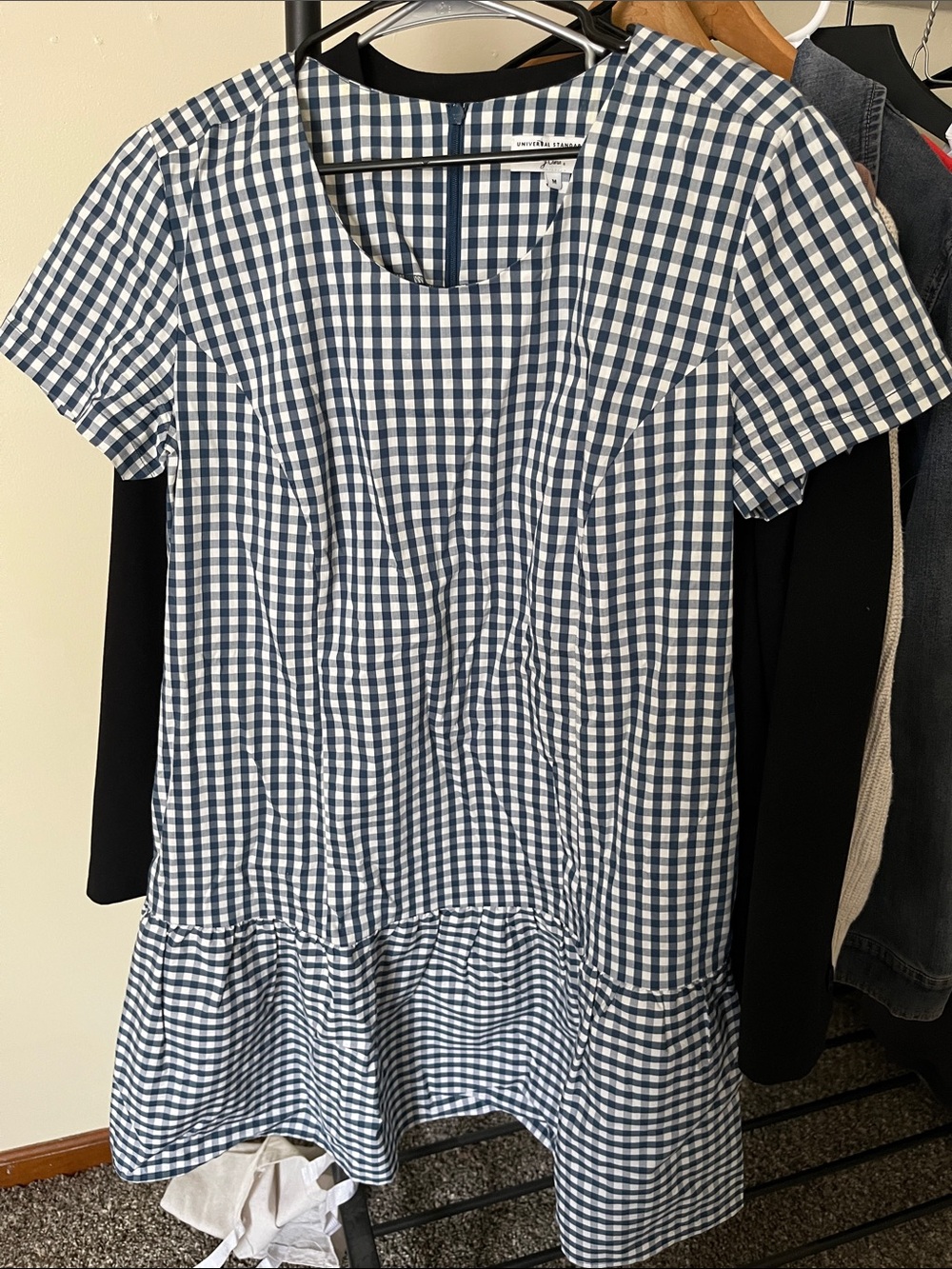 J. Crew Blue and White Gingham Dress